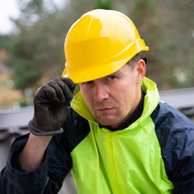 Portrait of Standard Roofing Company crew foreman